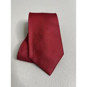 Burma Bibas Red Woven Pattern 100% Silk Designer Tie